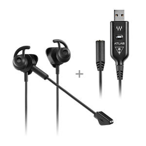 Battle Buds In-Ear Gaming Headset - Black/Silver - Atlas Edge Bundle